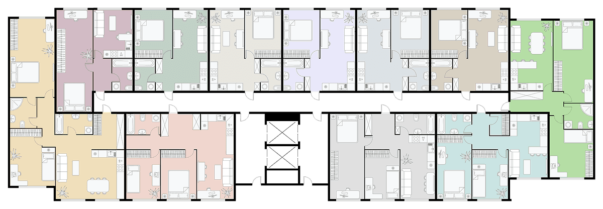 Vizualizácia budovy s interaktívnou mapou bytov