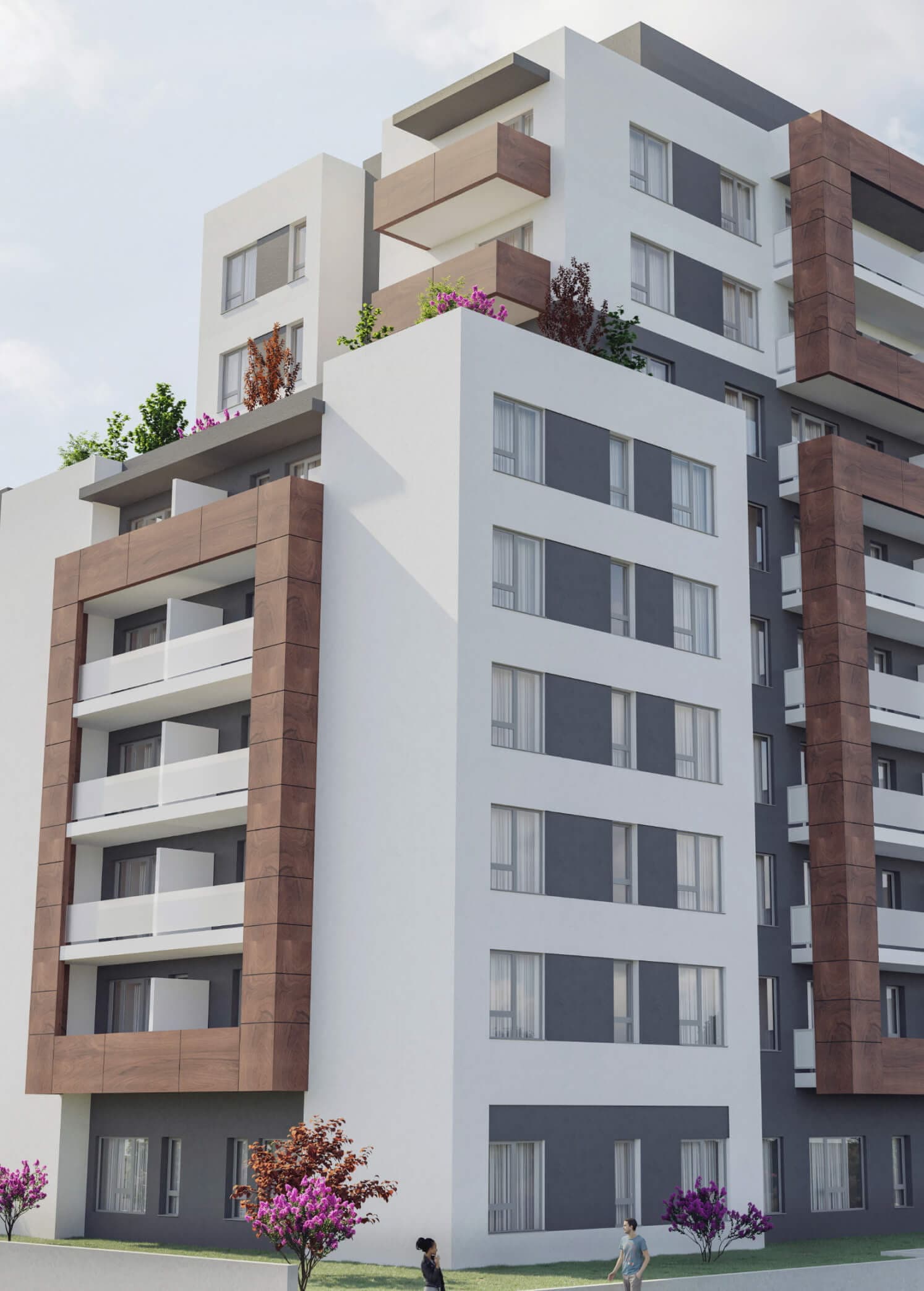 Vizualizácia rezidenčného projektu s modernými budovami